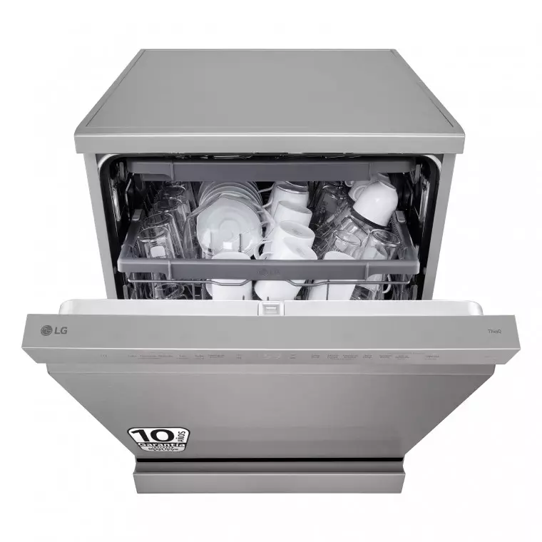 LG Lavavajillas LG QuadWash™, TrueSteam, Inox Antihuellas, clasificación D, tercera bandeja cubiertos, con lavado a vapor, DF243FVS.APYQEES